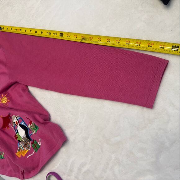 Croft & Barrow Women’s Pink Winter Holiday Button Down Sweater Cardigan Size PXL - Picture 5 of 9